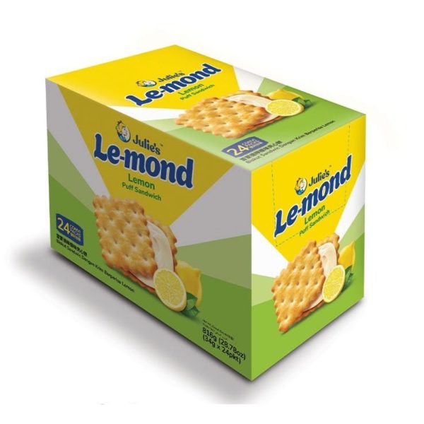 Julie's Le-mond Lemon Flavoured Cream Puff Sandwich 34g x 24s -Box