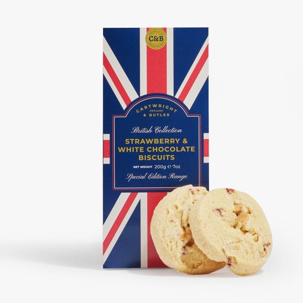 Cartwright & Butler G British Collet Strawberr & White Chocolate Biscuits in Carton 200g