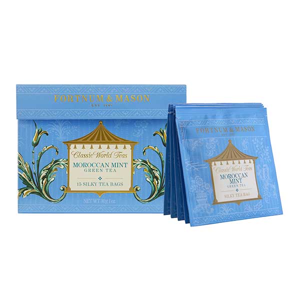 Fortnum & Mason Moroccan Mint Tea, 15 Whole Leaf Silky Tea Bags, 30g