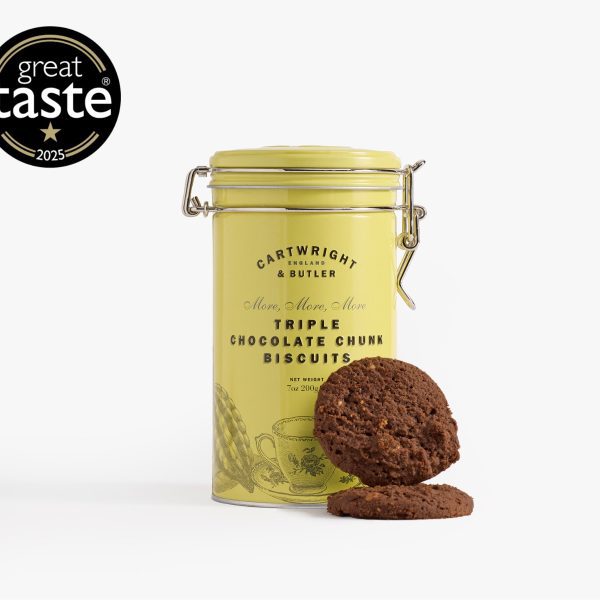 Cartwright & Butler Triple Chocolate Chunk Biscuits in Tin 200g